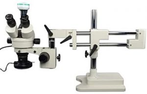 OMAX-3.5X-90X-Digital-Zoom-Trinocular-Dual-Bar-Boom-Stand-Stereo-Microscope